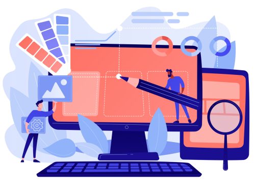 Web design development concept vector illustration